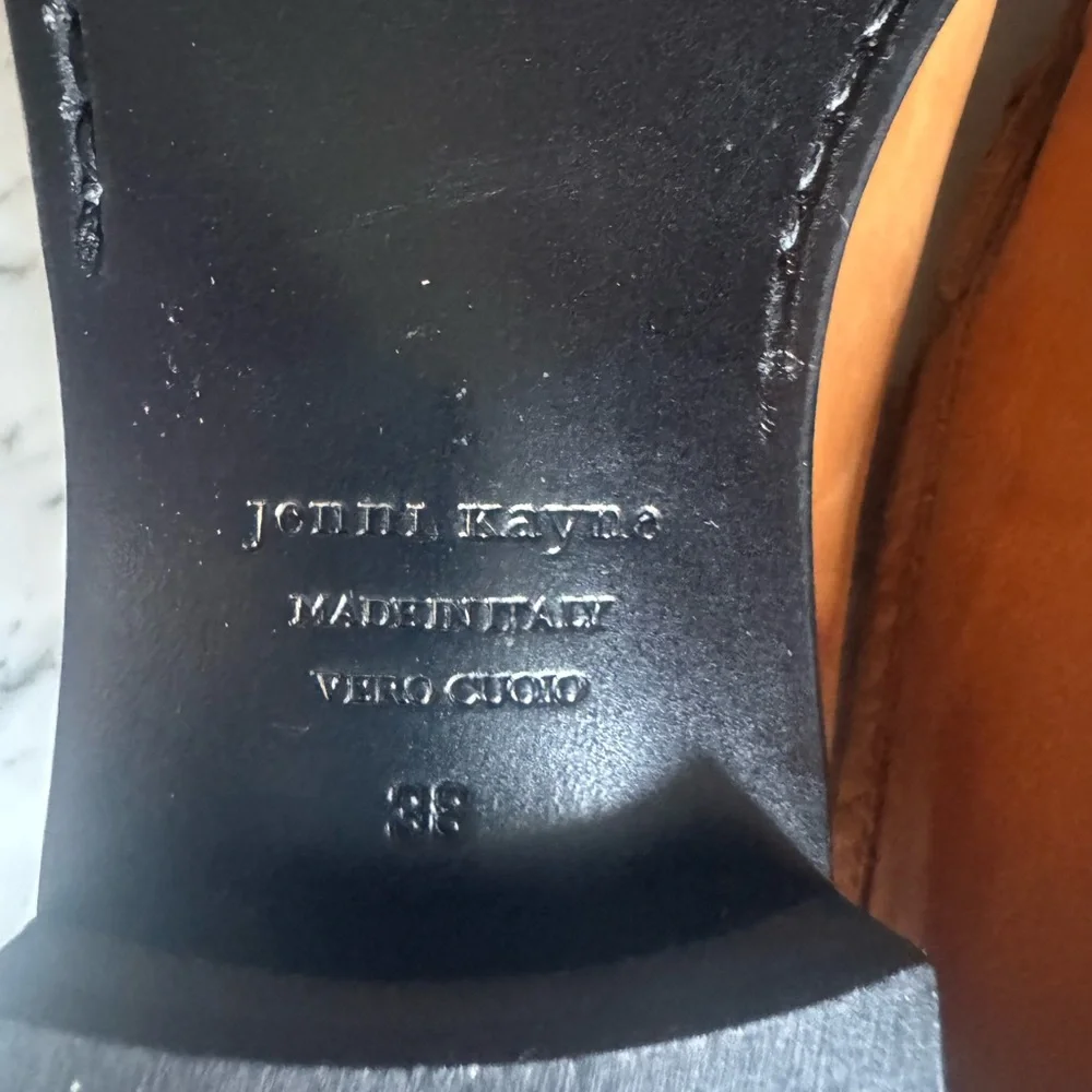 Jenni Kayne Dylan Brown Leather Shoes in Box with Beige Dust Bag
